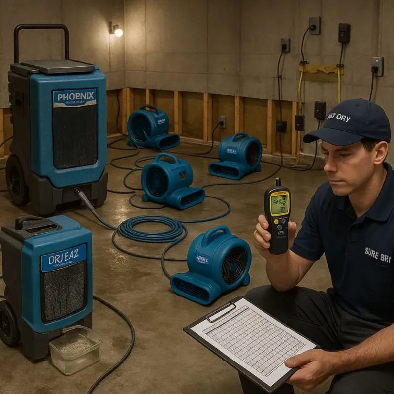 Structural Drying and Dehumidification process in Auburn, KY